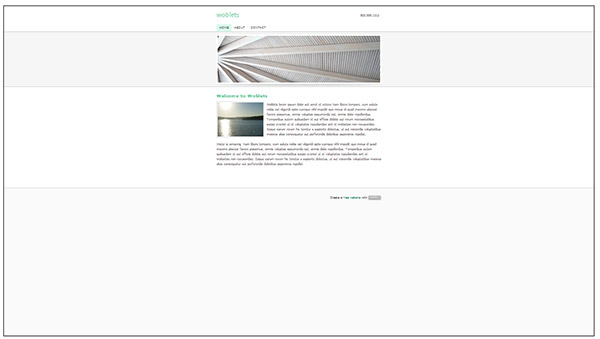 Woblets template software website screen shot 3200 pixels wide